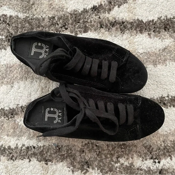 JC Play by Jeffery Campbell Black Suede Slip On Platform Shoe
